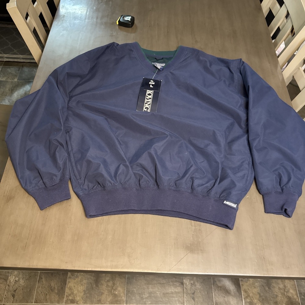 NWT Navy Blue Golf Classic Vintage LA Loving pullover windbreaker Size Large